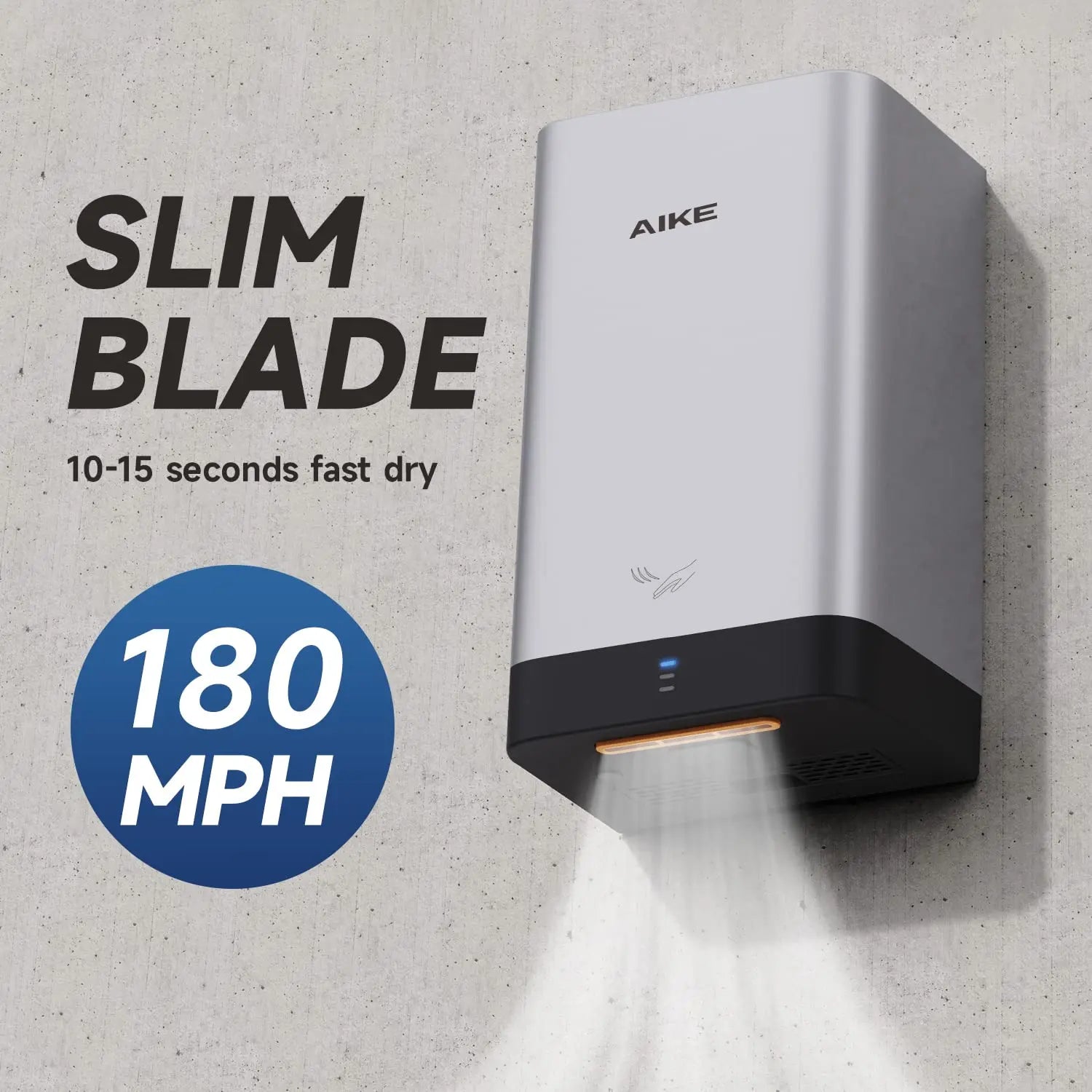 AIKE Automatic Wall Hand Dryers Portable Mini Hand Dryer Washroom Drying Hands 10-15s Quick Drying 900W 110V or 220V AK2822 Main image