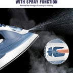 BRIEFNESS 2400W Steam Iron Handheld Iron Adjustable Thermostat Control Ironing Clothes Portable Ironing Tool