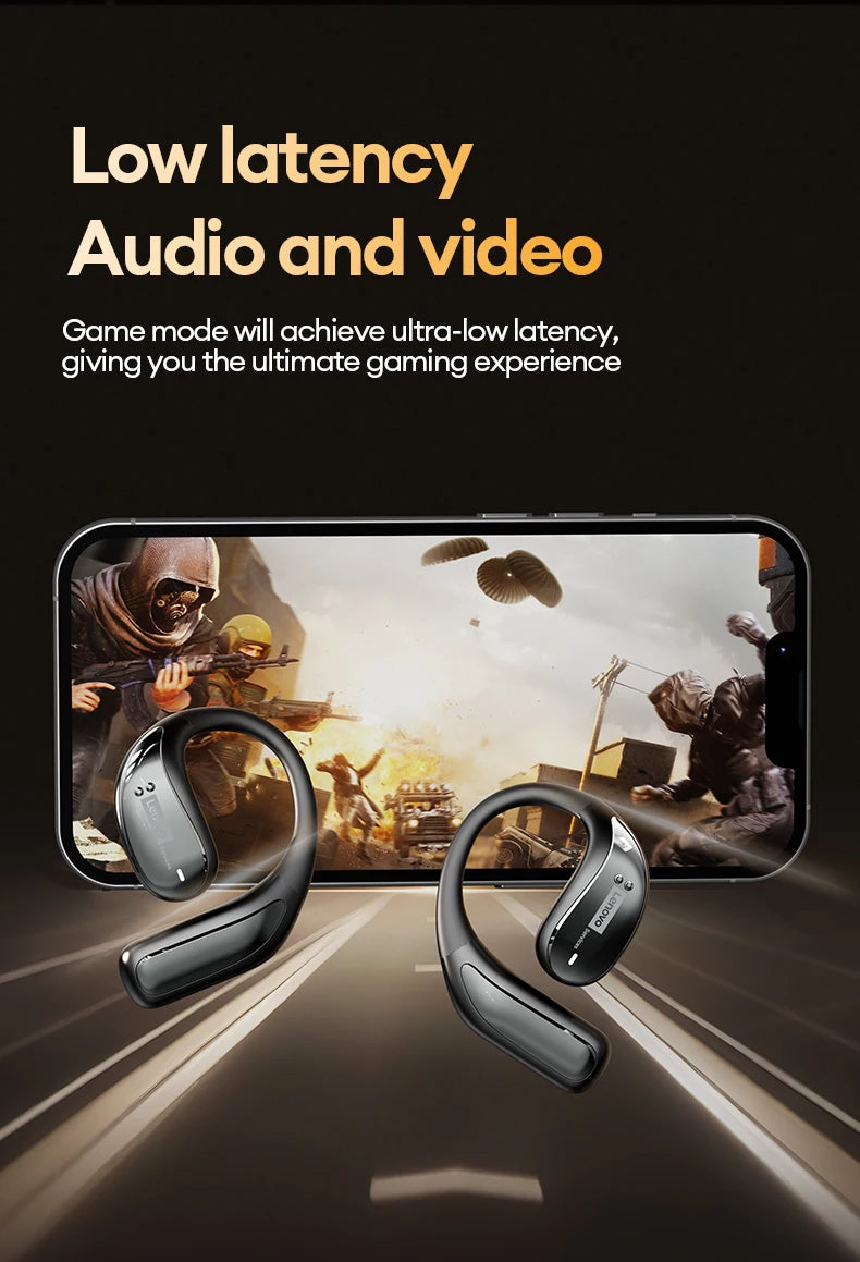 New Lenovo LE505 Wireless Bluetooth V6.0 Headphones ENC Noise Cancellation Low Latency Earbuds Long Battery Life Sport Earphones