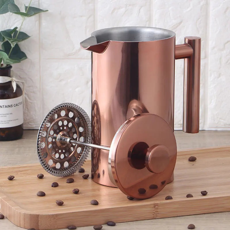 1.5L Coffee Maker French Press Stainless Steel Espresso Coffee Machine French Press Double-Wall Insulated Coffee Tea Maker Pot