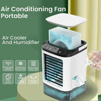 Compact Air Conditioner Fan Mini Evaporative Cooler with Ice Box & Large Water Tank USB Personal Cooler for Bedroom