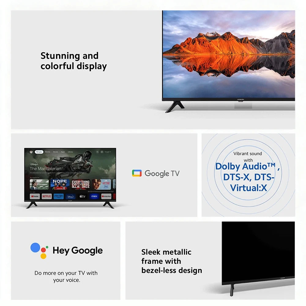 Xiaomi TV A 32, Compact Size With Colorful Screen, Dynamic Sound With Dolby Audio™, DTS-X And DTS Virtual:X, Top-end Metal Fini