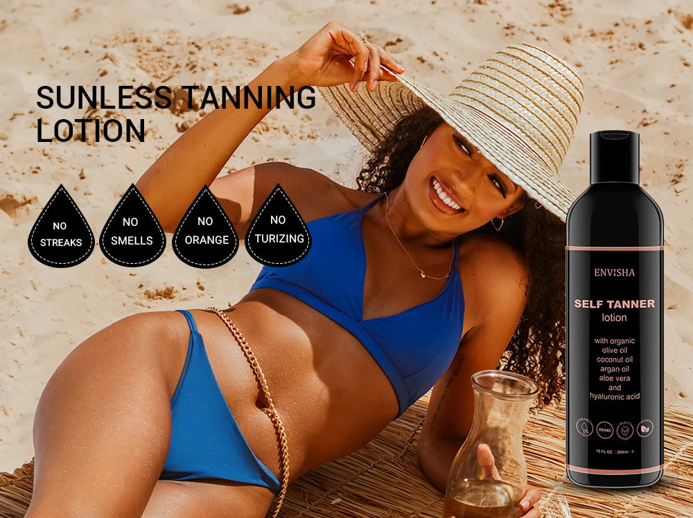 ENVISHA Makeup Foundation Body Skin Care Self Tanning Lotion Fast Face Tan Cream Moisturizing Bronzer Nourishing Facial Lotion