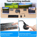 USB-C Docking Station Triple/Dual Monitor KVM Switch 4K 1080P@60Hz,USB C KVM Switch 3/2 Monitors 2 Laptops For Windows /Mac OS