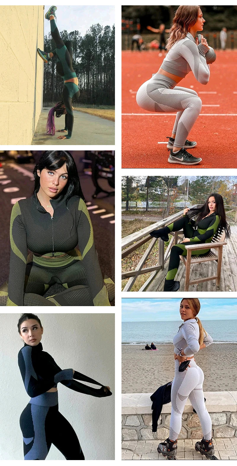 2/3Pcs Women Yoga Suit Seamless Knitted Yoga Pants Leggings Clothing Zipper Long Sleeve Crop Top Fitness Wear Sportswear Gym Set
