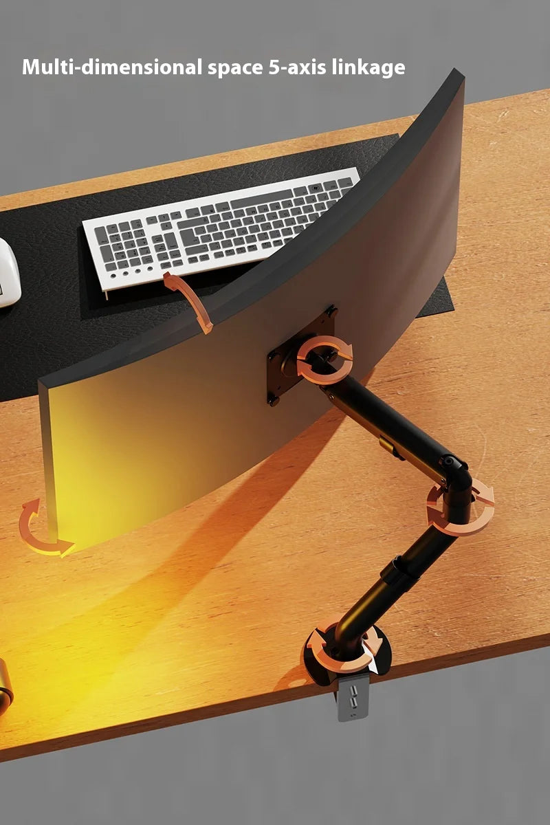 Adjustable display robotic arm for 17 to 32 inches heat dissipation desktop computer monitor stand
