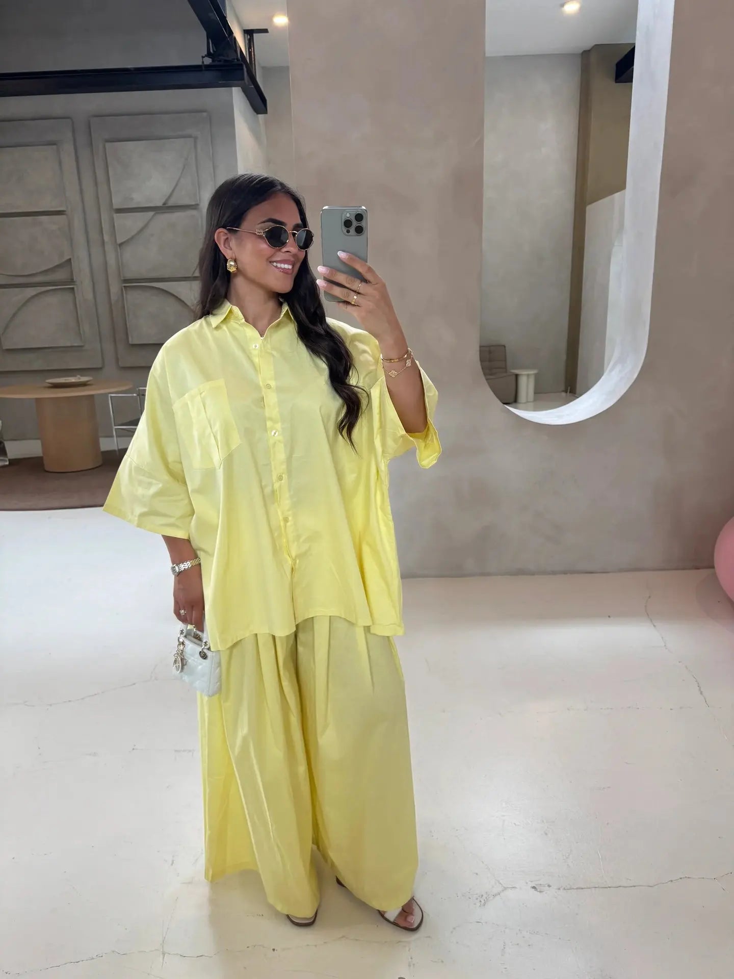 Women Solid Lapel Full Sleeves Pant Suits Chic Single Breasted Wide-leg Long Pants Sets 2026 Lady  Casual Daily Loose Fit Outfit