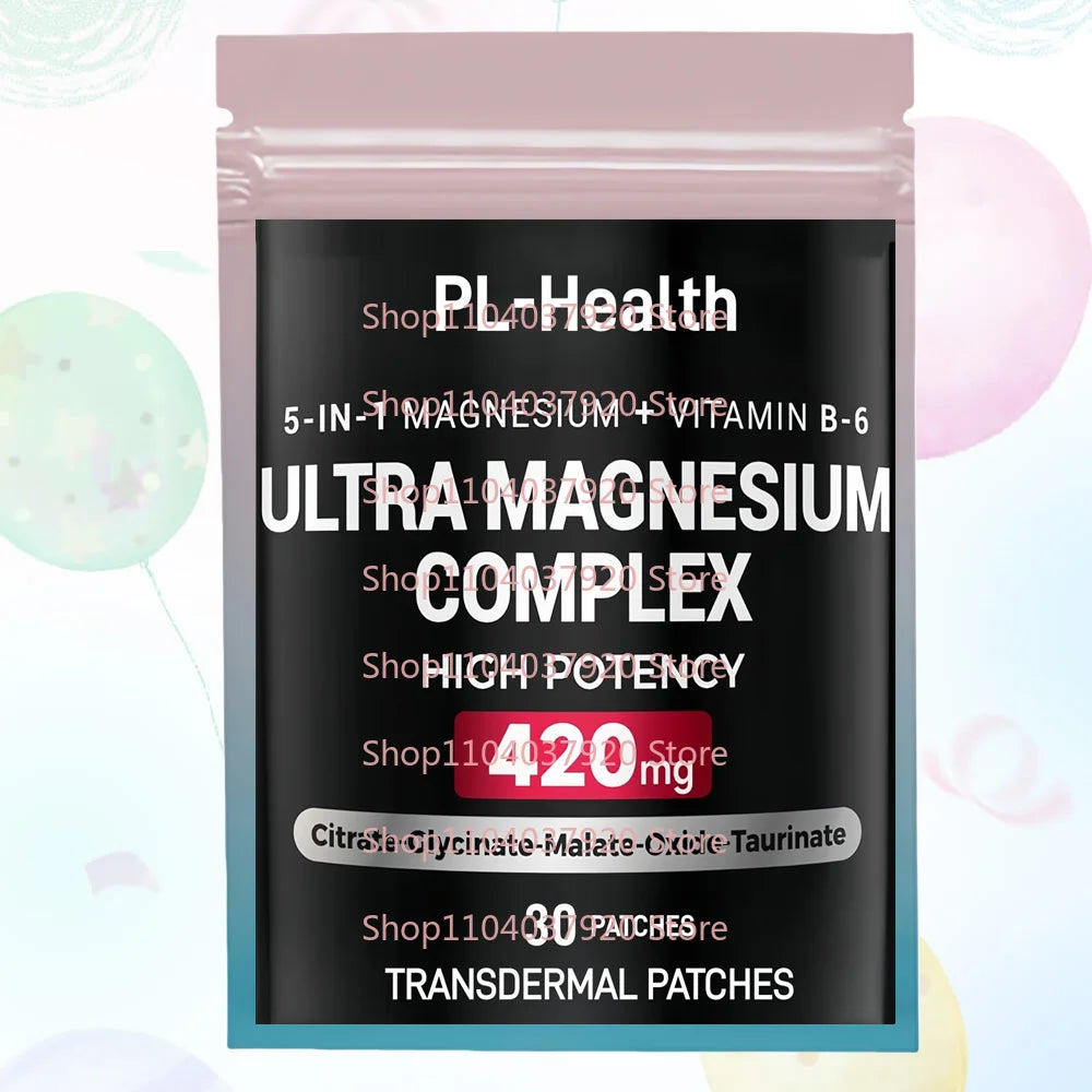 30 Patches Magnesium Glycinate Complex Transdermal Patches with Vitamin B6 for Sleep, Muscle & Nerve Support Main image