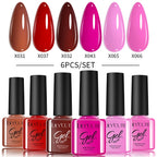 LILYCUTE 6PCS Gel Nail Polish Set Summer Neon Nail Gel Kits For DIY Nail Vernis Semi Permanent UV Lamp Gellak Nail Varnish Set