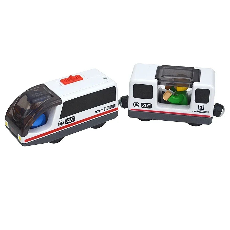 Train Track Wooden Train Toys Magnetic Set Electric Car Locomotive Diecast Slot Fit All Wood Brand Biro Railway Tracks For Kids