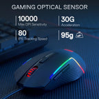 Redragon S141 Gaming Keyboard & Mouse Combo,K515 Wired RGB Membrane Keyboard and 10000 DPI Wired M616 Gaming Mouse Bundle