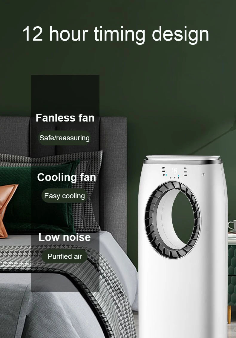 Water-Cooled Air Conditioning Fan Chiller Leafless Electric Refrigeration Cooling Remote Timer Humidifier Conditioner Cooler  EU