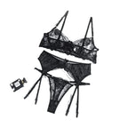 New Women Lingerie Set Lace Embroidery Push Up Bra Panties Sets Deep V Gather Top Sexy Underwear Bras Brassiere Lingerie