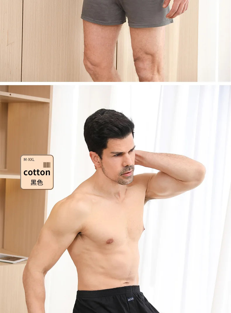 Men's Aro Pants Underwear 100% Pure Cotton Home Sleeping Pants Loose Breathable Men's High Waisted Four Corner Boxers Shorts