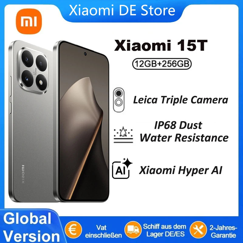 Global Version Xiaomi 15T Ultra-slim Smartphone 12GB 256GB Professional Laica Triple Camera Immersive 6.83 "Display 7.5mm Thin Slim Body