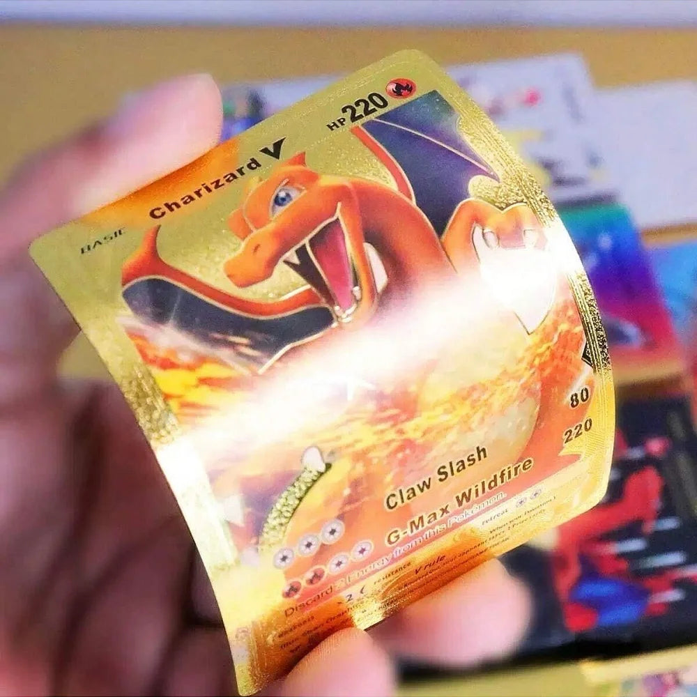 30-165pcs Gold Pokemon Colorful Card Set Black Vmax Vstar Sliver GX Box Pikachu Carta Charizard German French Spanish Game Cards Secondary image