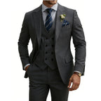 Mens 3 Piece Slim Fit For Men Double Breasted Suit Wedding Prom Suits Formal Business Dinner Tuxedo