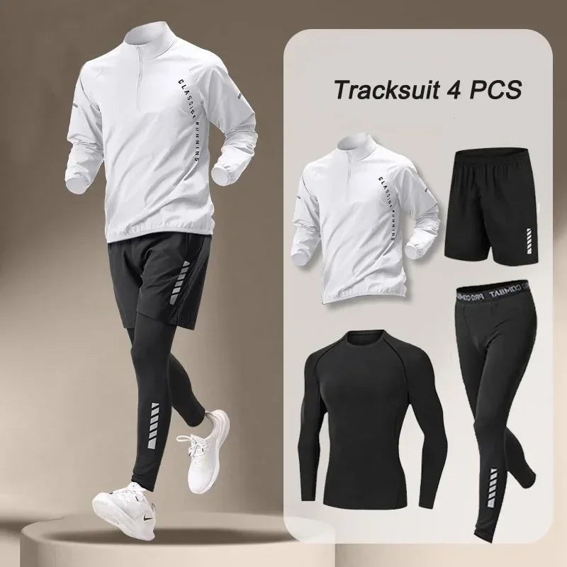 2026 Spring Men's Quick Dry Jacket Suit 1-4 piece Outdoor Fitness Running Sets Sports Jogging Pants Workout Clothes Sportswear Main image