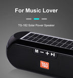Solar Radio FM Outdoor Portable Wireless Bluetooth Speaker Music Sound Box Subwoofer Bass Aux PC TV Computer TV Hifi Stereo Mp3