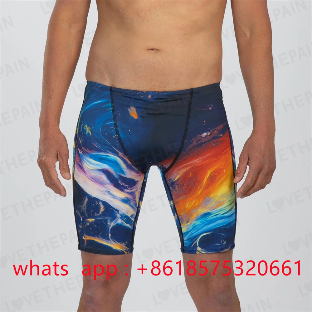 Zootekoi Men Swimwear Training Swim Shorts Beach Trunks Swimming Pants Swimsuit Jammer Summer Sports Surf Pantalones Shorts 2024