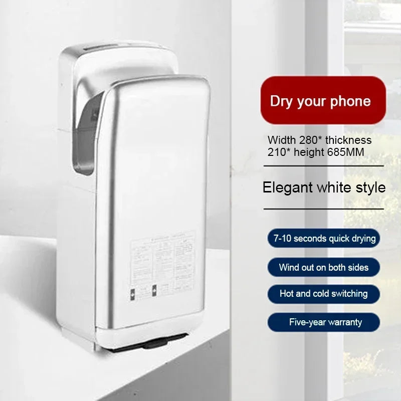 Full New Hand Dryer Induction Hotel Restauran High Speed Jet-type Hand Drying Machine Double-sided hand dryer 220v