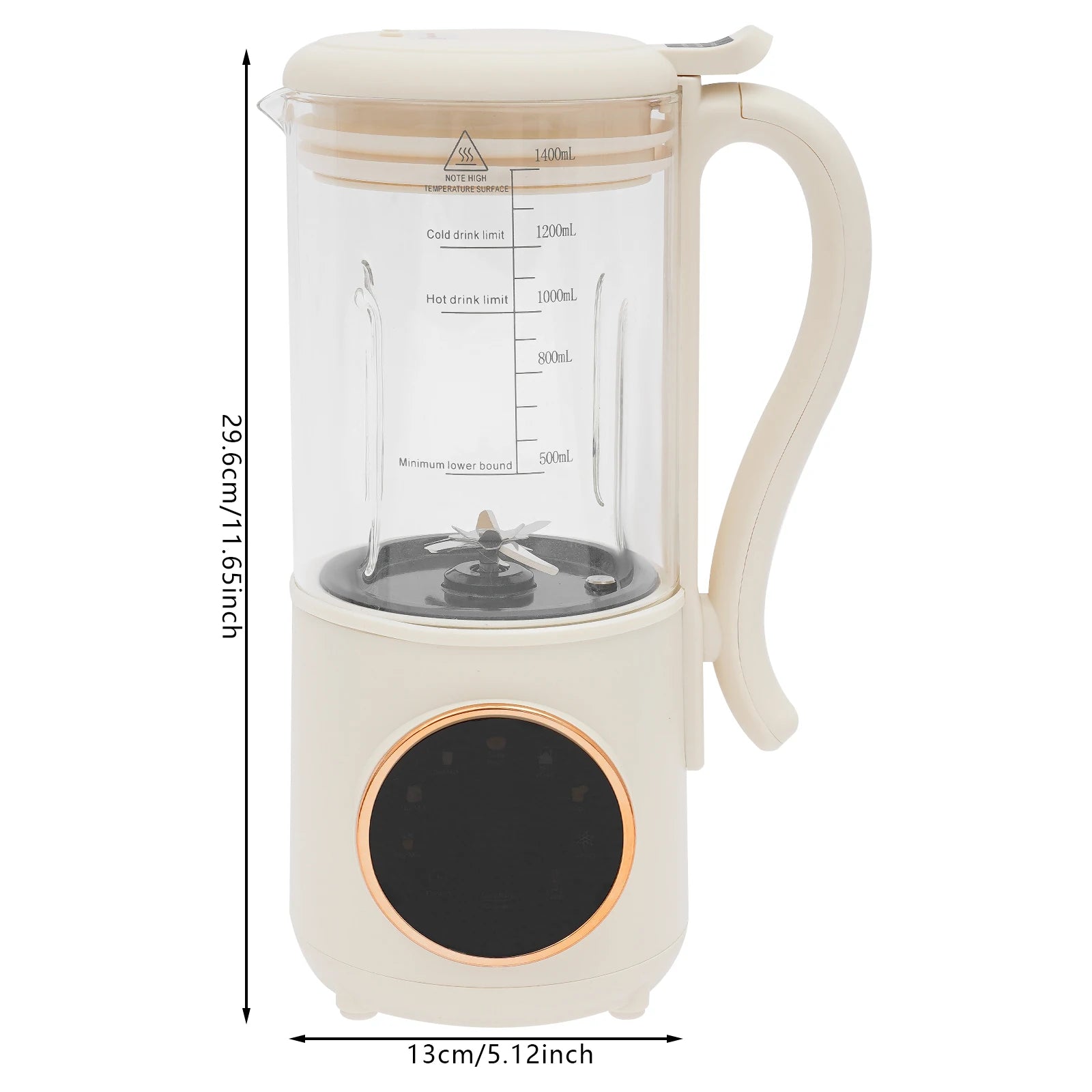1.4L Nut Milk Maker Machine 1400ML Juicer Soy Milk Machine with 16 Blades for Homemade Plant Oats Almond Cereal Drinks