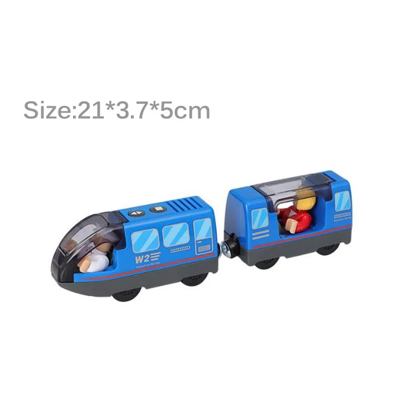Kids Electric Train Set Locomotive Magnetic Train Car Diecast Slot Toy Fit for Wooden Train Railway Track Toys for Children Gift