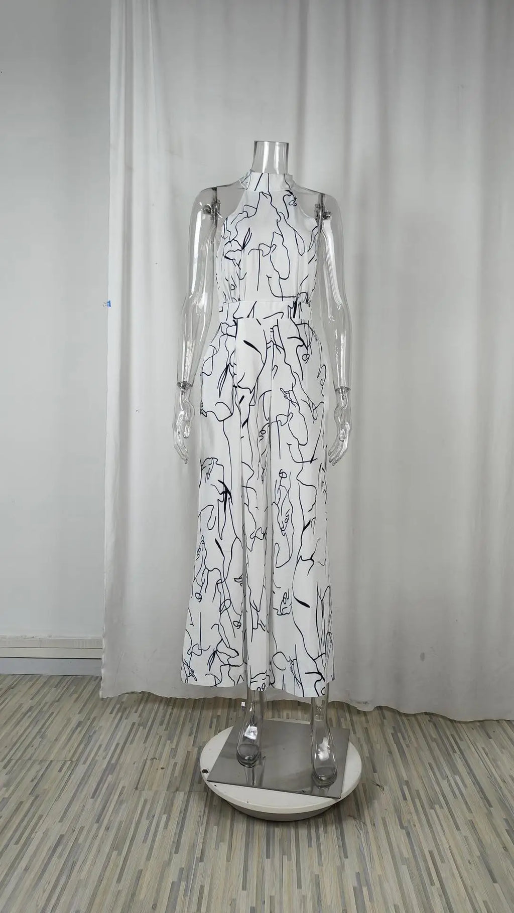 Sexy Sleeveless Jumpsuit Office Lady Spring Summer Fashion Casual Off Shoulder Print Jumpsuits For Women 2024 One Piece Rompers