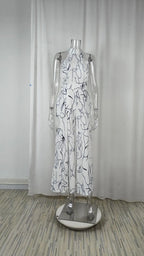 Sexy Sleeveless Jumpsuit Office Lady Spring Summer Fashion Casual Off Shoulder Print Jumpsuits For Women 2024 One Piece Rompers