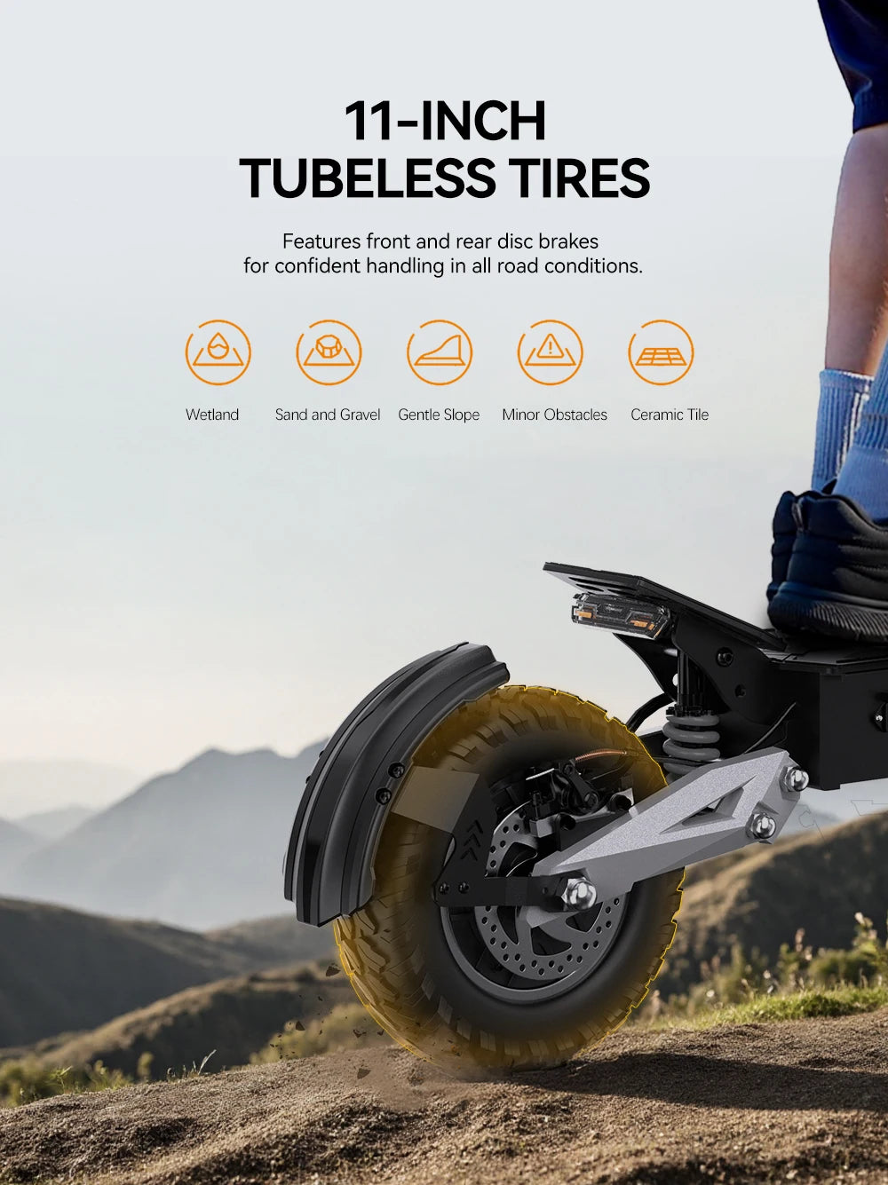 T10 Portable E-Scooter 900W Peak Power 48V 13.5/18 Ah Battery Electric Scooter for Adults 11inch Off-road Tire Scooters Electric