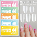 UR SUGAR 3PCS False Nails Set With 420Pcs Matte Soft Gel Tips Solid Glue Gel Remover Quick Nail Extension Kit Nail Beauty Starte
