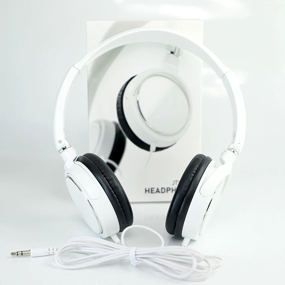 3.5mm Wired Headphones Foldable Adjustable Headphones Bass Stereo Fashion Music Earphones Supplies for MP3 Host All Smartphones Main image
