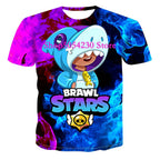 Boys Summer T-shirt Tees Brawl-Stars Anime Figures Leon Cartoon Characters Kids Cosplay Costumes Crow T Shirt Christmas Gifts
