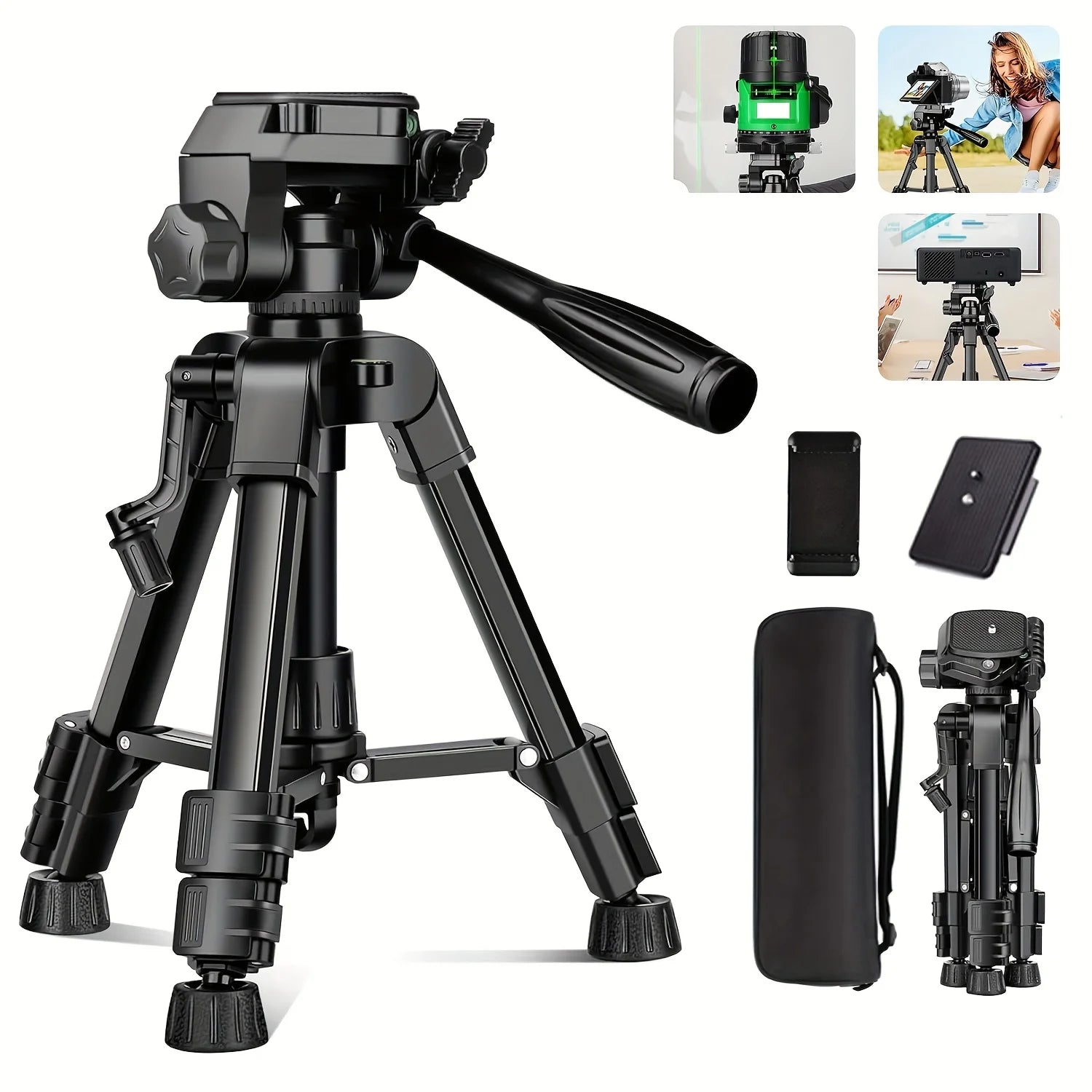 Mini Tripod for Camera, 25inch Aluminum Tabletop Camera Tripod, Portable Travel Tripod , for Cameras, Projectors, Spotting Scope Main image
