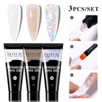 LILYCUTE 15ml Extension Gel Nail Polish Set Quick Nail Prolong With Extend Mold Nail Tips Acrylic Solution Manicure Tools Kit
