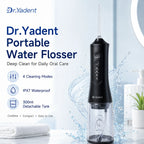 Dr.Yadent YD06 Cordless Oral Irrigator WaterFlosser 300ML Portable Water Jet USB-C Fast Charge 7 Nozzles 4 Modes IPX7 Waterproof