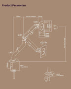 Adjustable display robotic arm for 17 to 32 inches heat dissipation desktop computer monitor stand