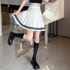 Vintage Korean Style Patchwork Skirt Harajuku JK Black Pleated Skirts Gothic Streetwear High Waist Mini Skirt Women Punk Skirt