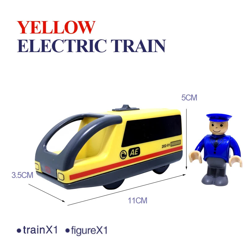 Electric Train Locomotive Magnetic Car Diecast Slot Fit All Brand Wooden Train Track Railway For Kids children's Toy W02