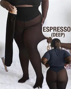 One Seam Fleece Lined Tights Shaping Thermal Leggings Compression Band Translucent Pantyhose Sheer Fleece Leggings Plus Size
