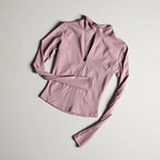 Slim Fit Sports Jacket Stand Collar Zipper Coat Sports Fitness Yoga Clothing Plus Velvet Jacket Slimming Quick-drying Top Suit