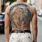 Magic Juice Ink Waterproof Tattoo Stickers Full Back Large Size Herbal Juice Temporary Tattoos Men Body Art Dragon Tiger