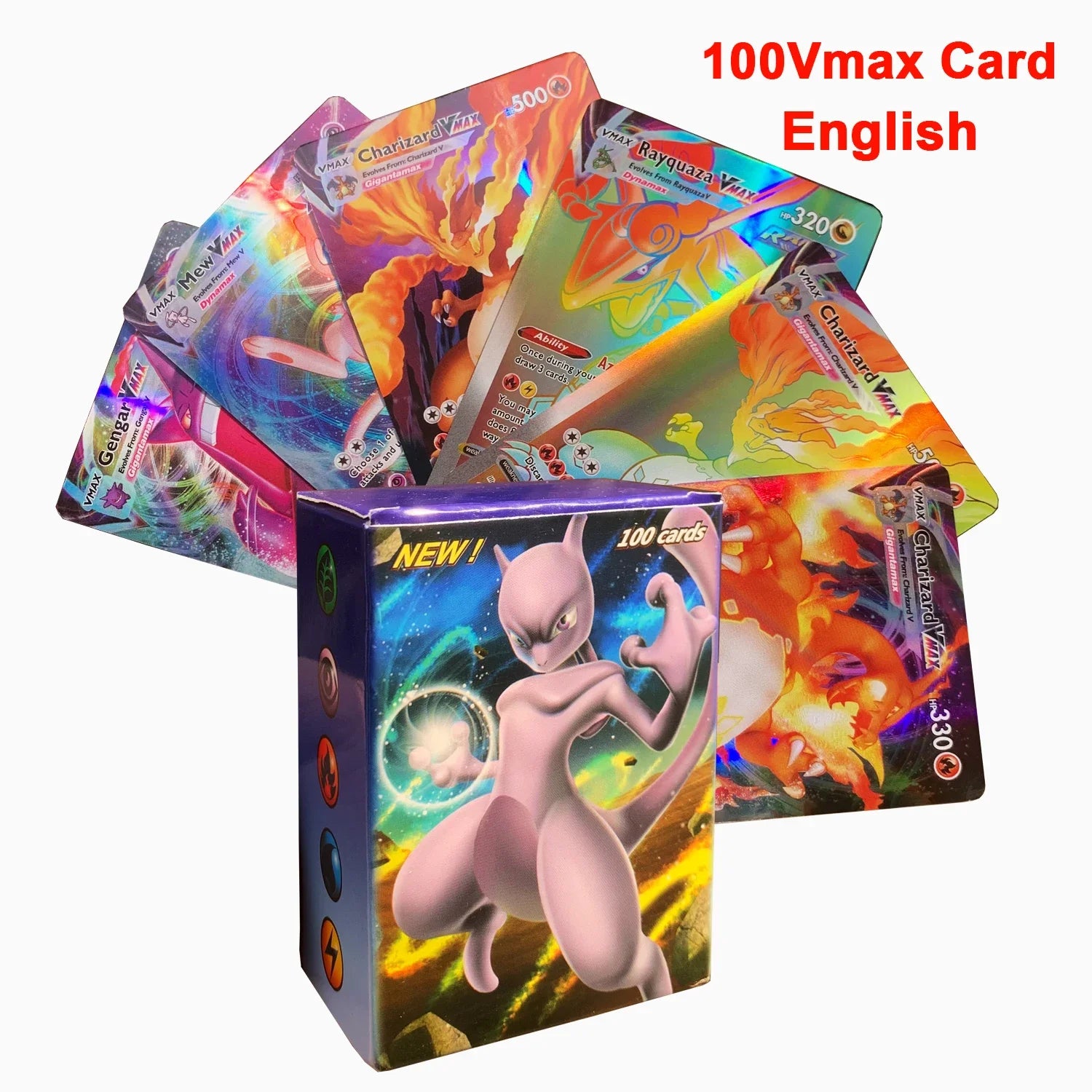 60-100Pcs New English French Spanish Pokemon Cards GX MEGA EX TAG TEAM Vstar Game Battle Card Hot Sale Collection Card Kids Gift