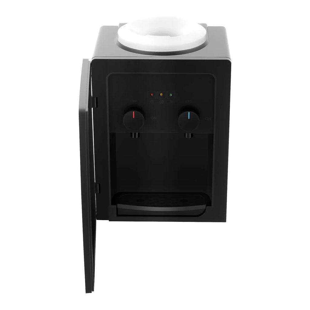 Compact Electric Water Cooler Fast Heating Hot Cold Desktop Dispenser with Removable Basin for Home Office Bedroom Use