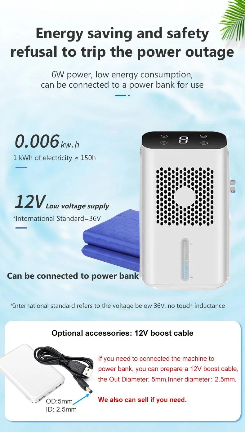 Water Circulation Refrigeration Mattress Water-cooled Air-conditioned Pad Cooling down Fan Relieve Heat Bed Sofa Cushion Cooler