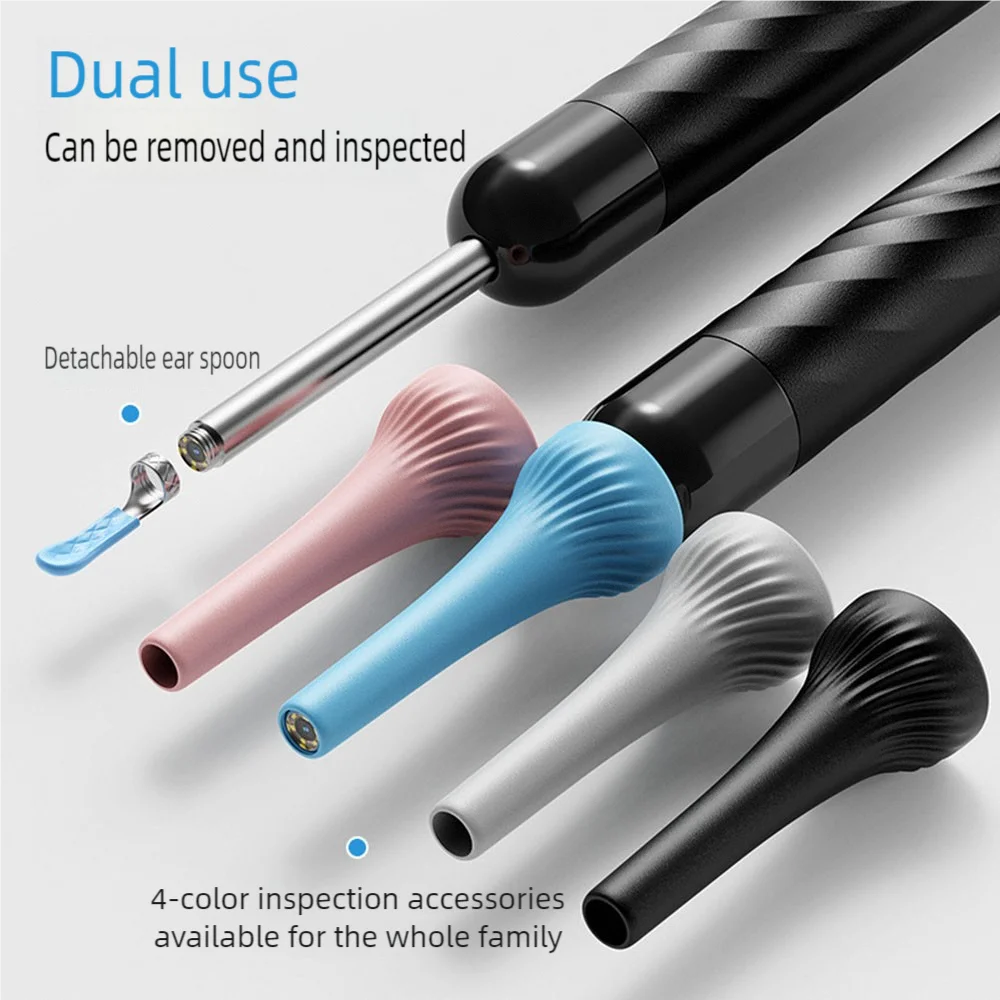 Wireless Ear Wax Removal with Camera Rechargeable Ear Cleaner 1080P Check Camera with Ear Spoon Set Canal Clean