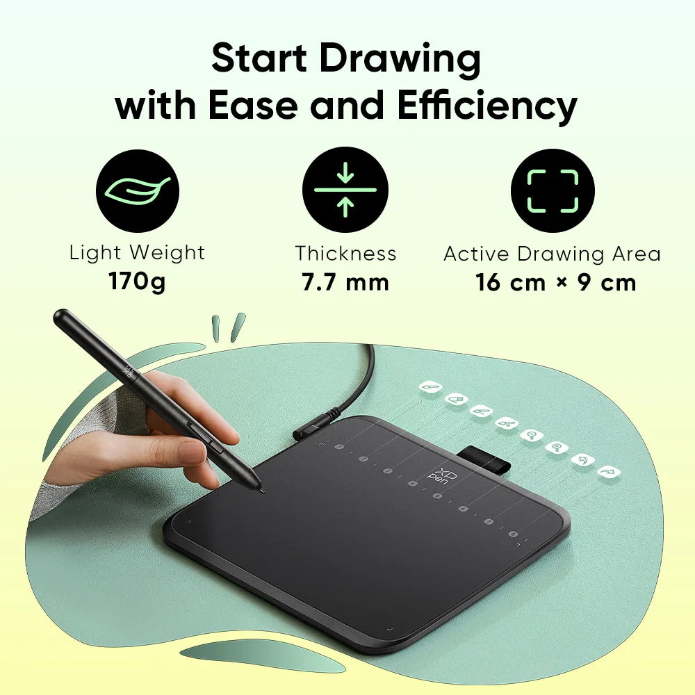 XPPen Deco 640 Graphics Pen Tablet 16384 Pressure Level 60°  Tilt Support 8 shortcut keys for PC Android Game osu