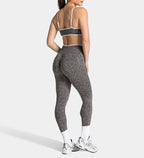 High Waist Leopard Print Yoga Pants, Butt Lifting Tummy Control Leggings 