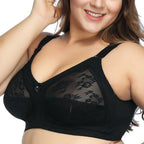 Large Size Sexy Bra for Women Ladies Underwear Translucent Lace Chiffon Wireless Minimizer Lingerie Brassiere Bralette Tops