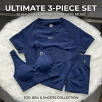 Women Seamless Sportswear Workout Set 3 Piece Sports Gym Yoga set Activewear For Fitness Training Running Daily Wear